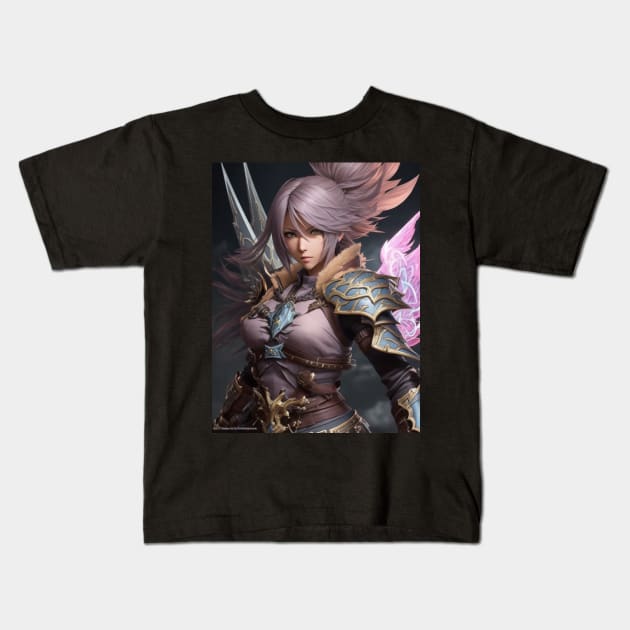 Final Fantasy Xvi | Valor Unleashed: A Hero's Journey Kids T-Shirt by JEWEBIE